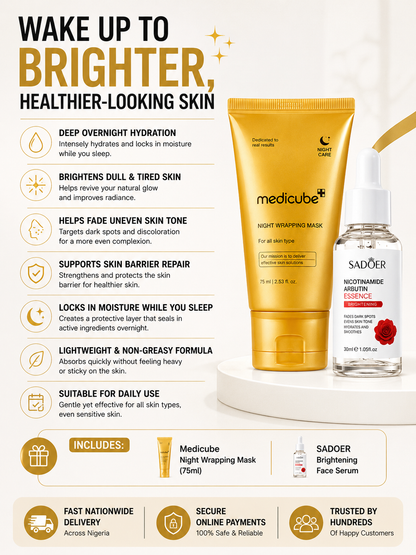 Medicube Glow Combo (Turmeric Collagen Night Mask + 1 Free Sadoer Brightening Serum)
