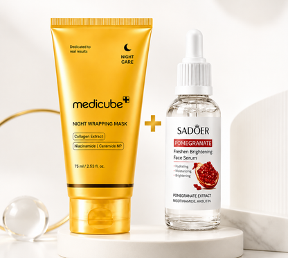 Medicube Glow Combo (Turmeric Collagen Night Mask + 1 Free Sadoer Brightening Serum)